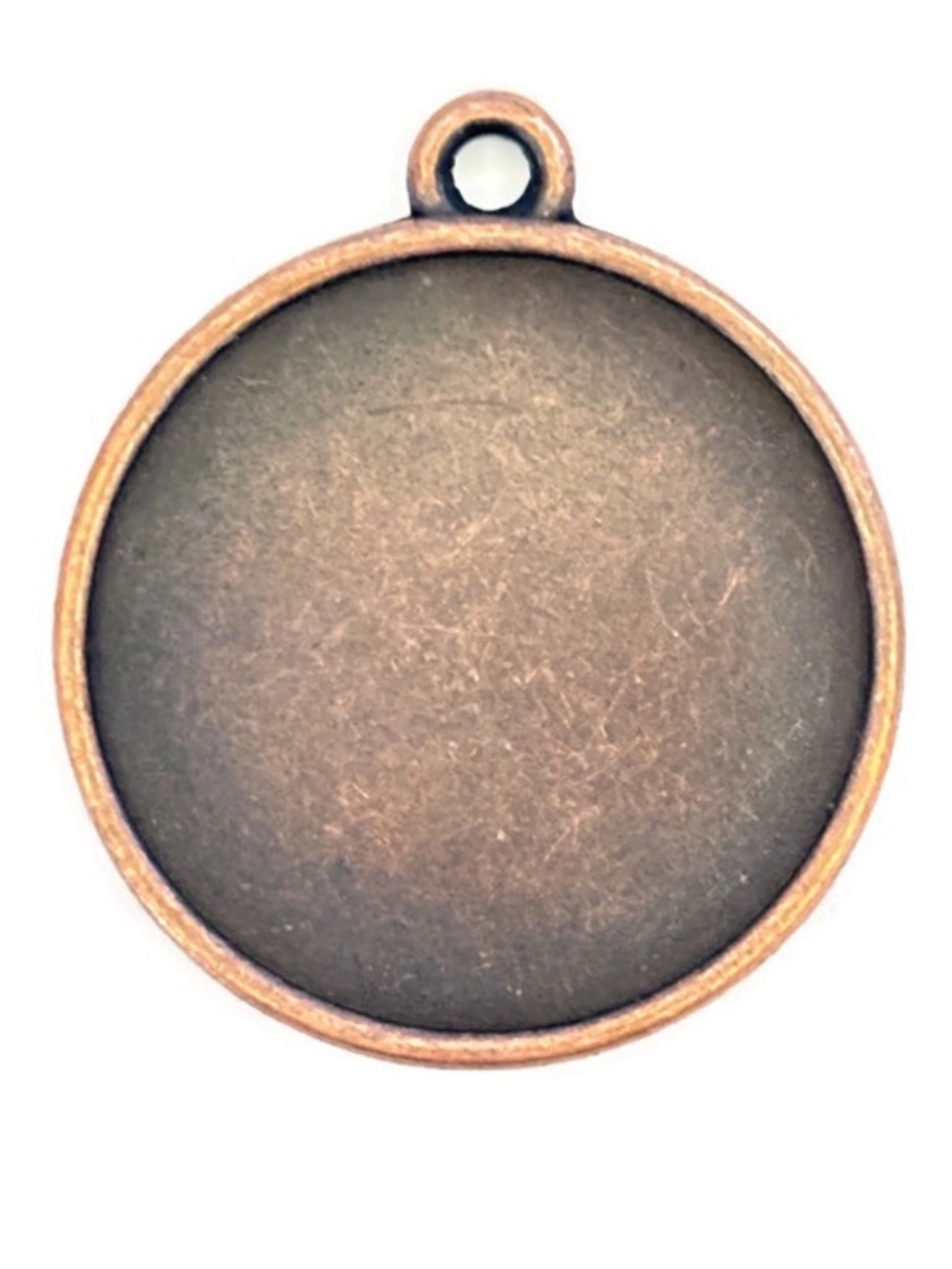 🔥$1 Clearance Red Coppertone Round Frame Cabochon Pendant Tray 30mm (3pc)